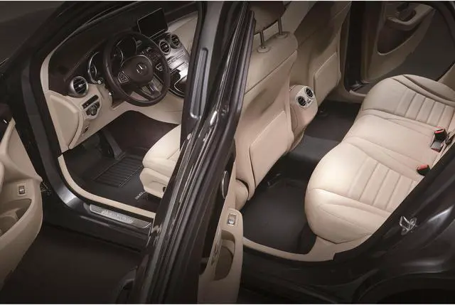 Alt view image 2 of 2 - 3D MAXpider GMC SIERRA 1500 / CHEVROLET SILVERADO 1500 CREW CAB 5-SEAT 2019-2022 KAGU BLACK R1 R2 (TRIM TO FIT UNDERSEAT BOX)