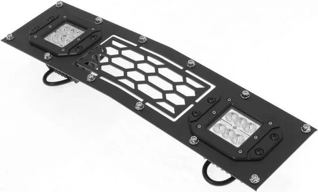 Main image of 2015-2019 Chevy Silverado 2500 Hd /2015-2019 Chevy Silverado 3500 Hd Stainless Steel Black Powder Coated Finish Laser Cut Mesh With 2 X 3" Led Sheet Grille