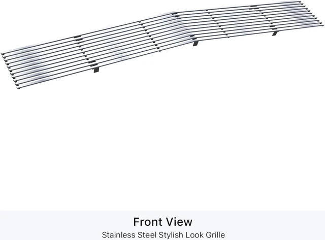 Alt view image 2 of 2 - 1991-1994 Chevy Blazer Phantom Grille/1991-1993 Chevy S-10 Phantom Grille 304 Stainless Steel Polished Finish 8X6 Horizontal Billet Stainless Steel Billet Grille