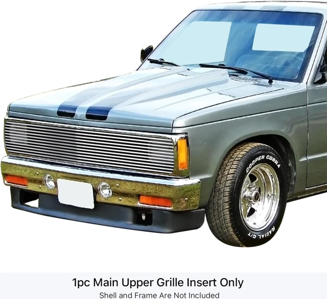 Main image of 1991-1994 Chevy Blazer Phantom Grille/1991-1993 Chevy S-10 Phantom Grille 304 Stainless Steel Polished Finish 8X6 Horizontal Billet Stainless Steel Billet Grille