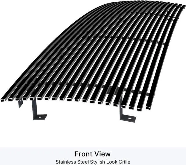 Alt view image 2 of 2 - 1987-1991 Ford Bronco /1987-1991 Ford F-150 /1987-1991 Ford F-250 /1987-1991 Ford F-350 Stainless Steel Black Powder Coated Finish 8X6 High Density Billet Stainless Steel Billet Grille