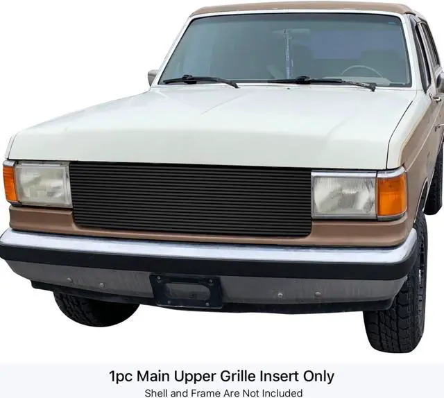 Main image of 1987-1991 Ford Bronco /1987-1991 Ford F-150 /1987-1991 Ford F-250 /1987-1991 Ford F-350 Stainless Steel Black Powder Coated Finish 8X6 High Density Billet Stainless Steel Billet Grille