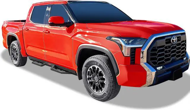 Alt view image 2 of 2 - 2022-2023 Toyota Tundra CrewMax Carbon Steel Black Finish Door 2 Door Drop Style Side Step Nerf Bar DS