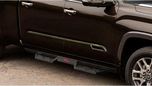 Main image of 2022-2023 Toyota Tundra CrewMax Carbon Steel Black Finish Door 2 Door Drop Style Side Step Nerf Bar DS