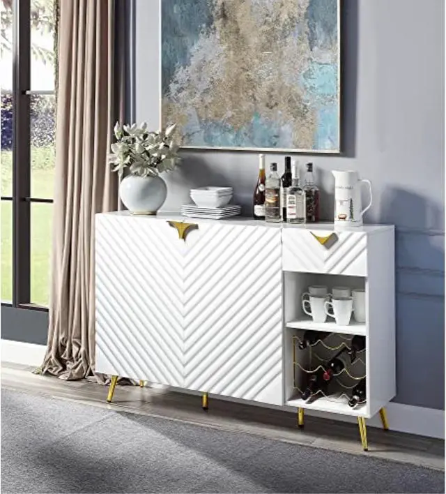 Alt view image 3 of 3 - DN01260 - Server, White High Gloss Finish - Gaines