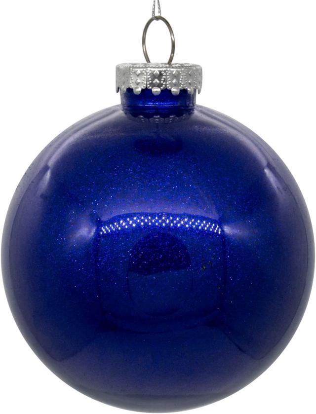 6 Cobalt Blue Glitter Clear Ball 4/bag 