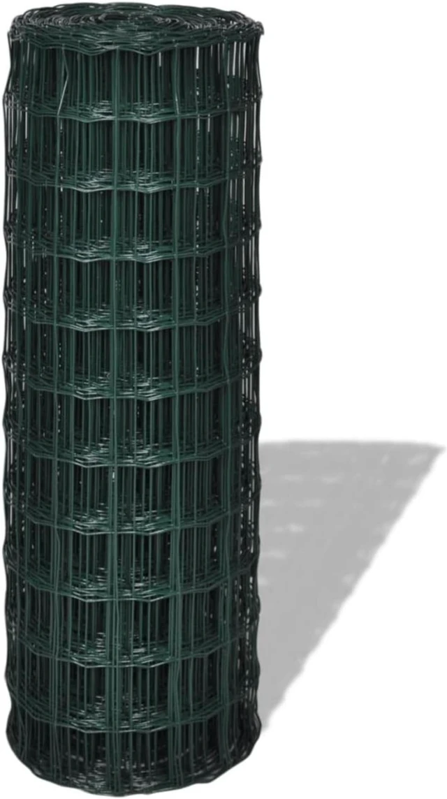 Alt view image 7 of 8 - vidaXL Euro Fence Steel 82ft x 3.9ft Green Garden Privacy Border Enclosure