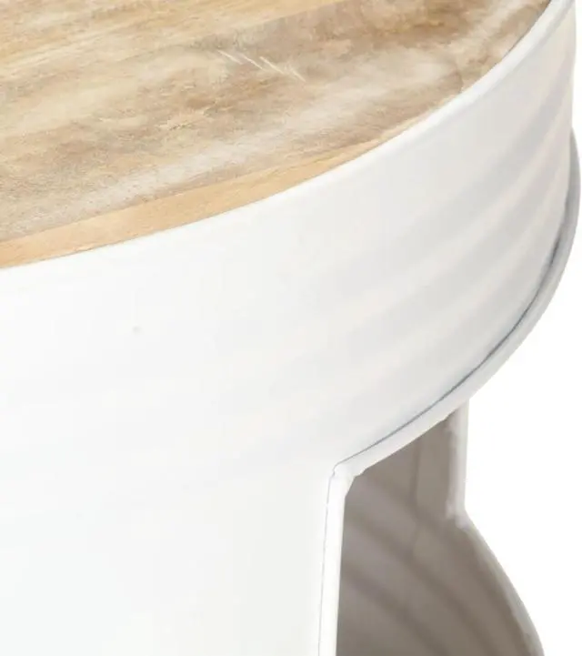 Alt view image 5 of 13 - vidaXL Coffee Table White 26.8"x26.8"x14.2" Solid Mango Wood