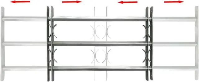 Alt view image 2 of 7 - Adjustable Security Grille for Windows with 3 Crossbars 19.7"-25.6"
