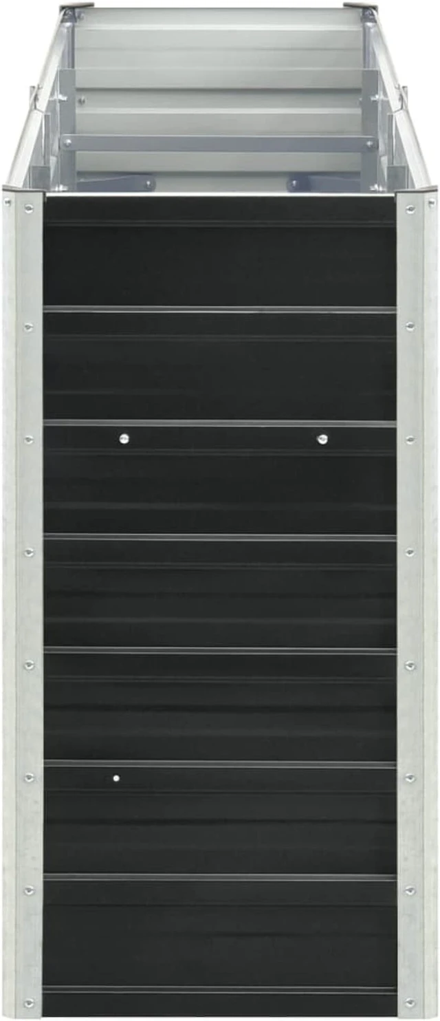 Alt view image 4 of 5 - vidaXL Garden Raised Bed Galvanized Steel 94.5"x15.7"x30.3" Anthracite