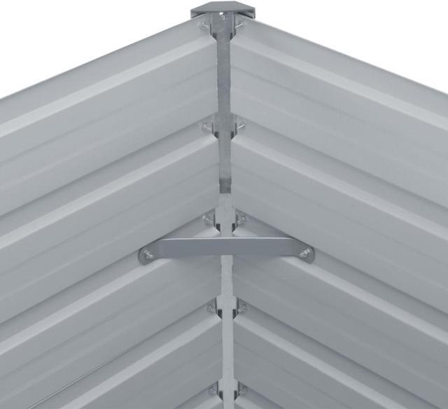 Alt view image 7 of 12 - vidaXL Garden Raised Bed Galvanized Steel 189"x31.5"x17.7" Gray