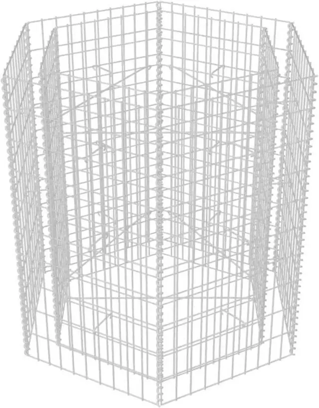 Alt view image 8 of 10 - vidaXL Gabion Raised Bed 39.4" Hexagonal Raised Plant Flower Veg Garden Box