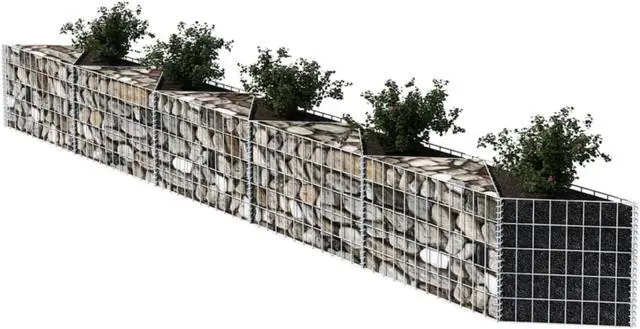 Alt view image 9 of 10 - vidaXL Gabion Basket 118.1"x11.8"x19.7" Patio Planter Raised Vegetable Bed