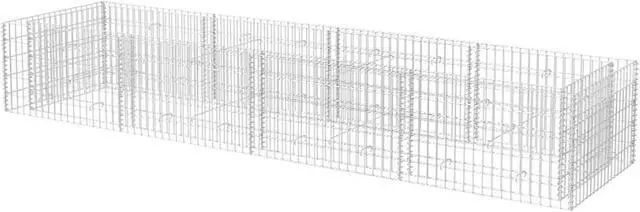 Alt view image 8 of 9 - vidaXL Gabion Raised Bed Steel 141.7"x35.4"x19.7" Silver Garden Outdoor Flower