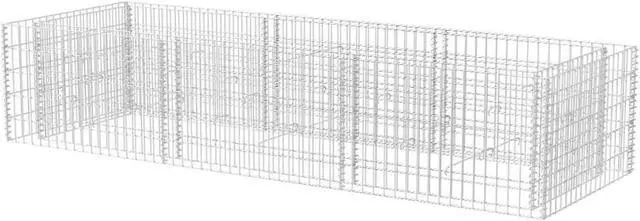Alt view image 8 of 10 - vidaXL Gabion Raised Bed Steel 106.3"x35.4"x19.7" Silver Garden Outdoor Flower