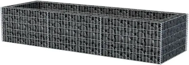 Alt view image 9 of 10 - vidaXL Gabion Raised Bed Steel 106.3"x35.4"x19.7" Silver Garden Outdoor Flower