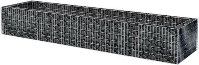 Alt view image 9 of 9 - vidaXL Gabion Raised Bed Steel 141.7"x35.4"x19.7" Silver Garden Outdoor Flower