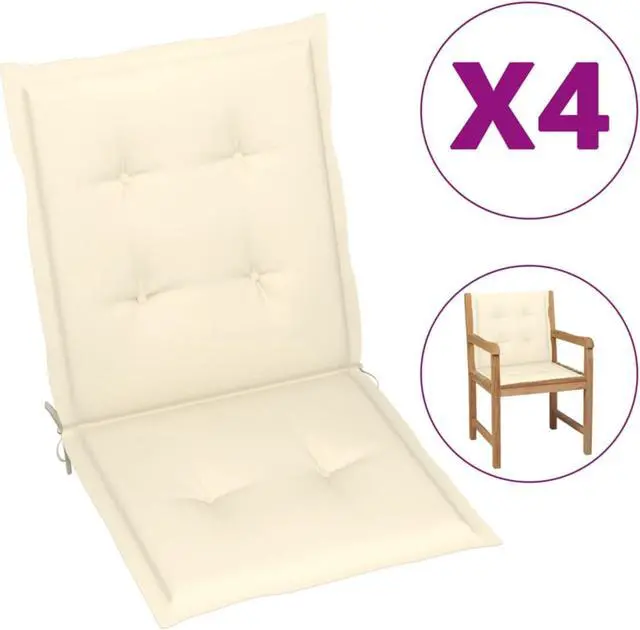 Alt view image 5 of 16 - vidaXL Chair Cushion 4 Pcs Outdoor Patio Chair Cushion Pad Cream Oxford Fabric
