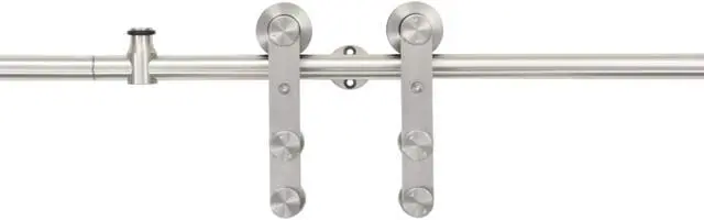 Alt view image 6 of 12 - vidaXL Barn Door Kit Sliding Door Hardware Kit Door Track Stainless Steel Silver