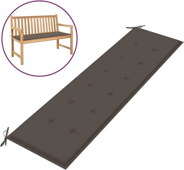 Alt view image 4 of 17 - vidaXL Garden Bench Cushion Taupe 180x50x4 cm Oxford Fabric