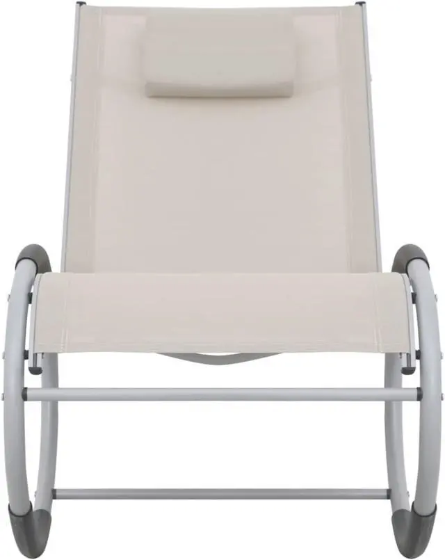 Alt view image 2 of 17 - vidaXL Outdoor Rocking Chair Cream Textilene