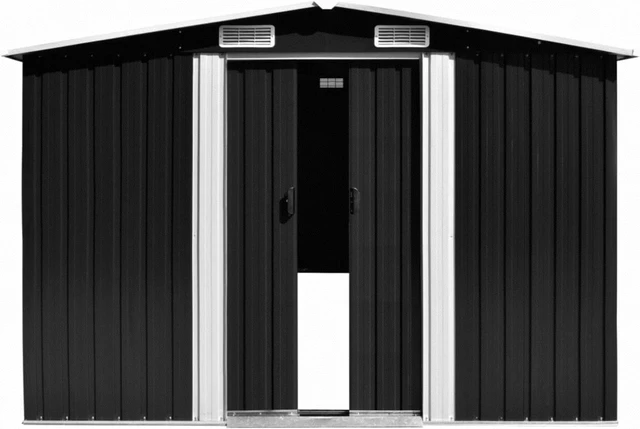 Alt view image 2 of 7 - vidaXL Garden Shed 101.2"x195.7"x70" Metal Anthracite