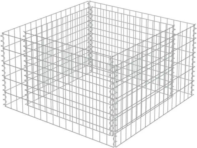 Alt view image 9 of 10 - vidaXL Gabion Raised Bed Galvanized Steel 35.4" Raised Garden Bed Flower Box