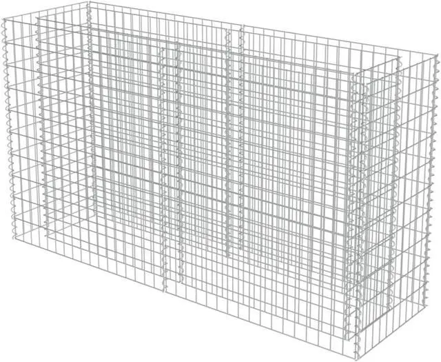 Alt view image 9 of 10 - vidaXL Gabion Raised Bed Galvanized Steel 70.9" Raised Garden Bed Flower Box