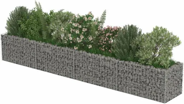 Alt view image 9 of 10 - vidaXL Gabion Raised Bed Galvanized Steel 141.7" Raised Garden Bed Flower Box