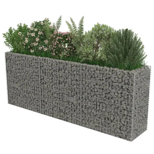 Alt view image 4 of 11 - vidaXL Gabion Raised Bed Galvanised Steel 106.3"x19.7"x39.4"