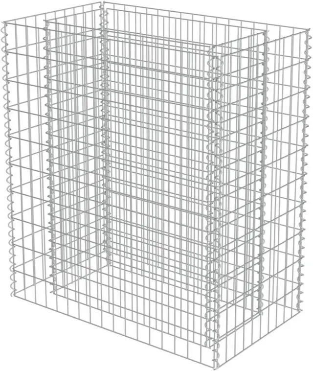 Alt view image 9 of 10 - vidaXL Gabion Raised Bed Galvanized Steel 35.4"x19.7"x39.4" Stone Baskets Cage