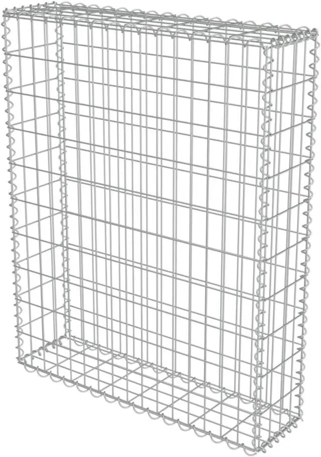 Alt view image 9 of 11 - vidaXL Gabion Wall with Covers Galvanized Steel 31.5"x7.87"x39.4" Garden Fence