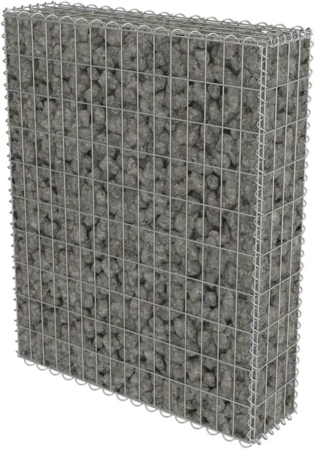 Alt view image 10 of 11 - vidaXL Gabion Wall with Covers Galvanized Steel 31.5"x7.87"x39.4" Garden Fence