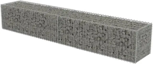 Alt view image 10 of 12 - vidaXL Gabion Wall with Covers Galvanized Steel 118"x19.7"x19.7" Garden Fence