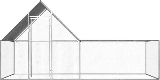 Alt view image 2 of 9 - vidaXL Chicken Coop 13.1'x6.6'x6.6' Galvanized Steel