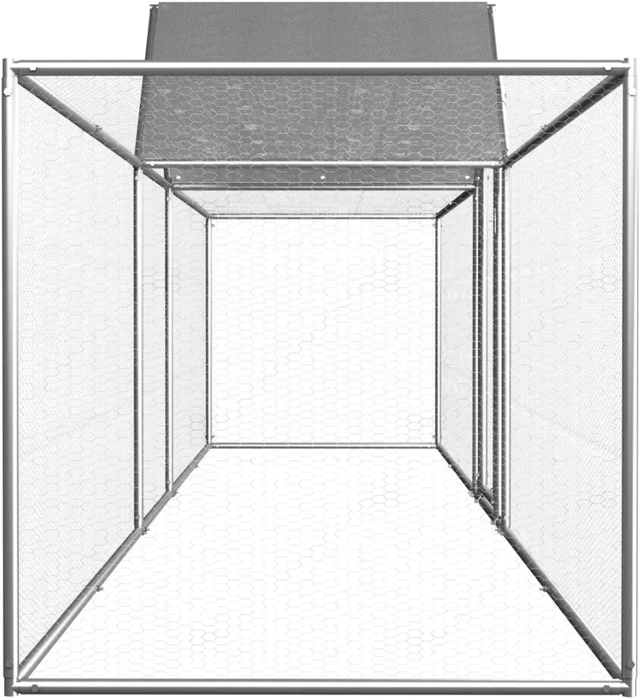 Alt view image 3 of 10 - vidaXL Chicken Coop 16.4'x3.3'x4.9' Galvanized Steel