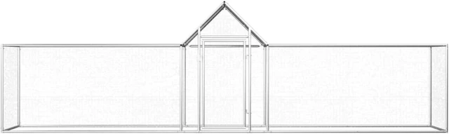 Alt view image 2 of 10 - vidaXL Chicken Coop 16.4'x3.3'x4.9' Galvanized Steel