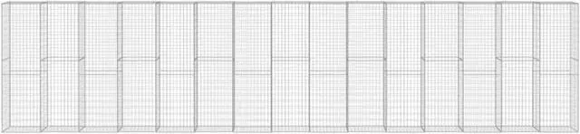 Alt view image 3 of 8 - vidaXL Gabion Wall with Covers Galvanised Steel 354.3"x19.7"x78.7"