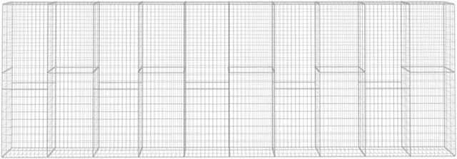 Alt view image 3 of 8 - vidaXL Gabion Wall with Cover Galvanised Steel 236.2"x19.7"x78.7"