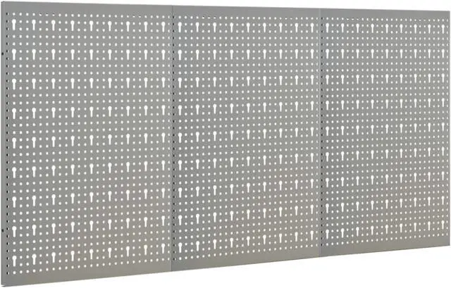 Alt view image 10 of 16 - vidaXL Peg Boards Metal Pegboards with Versatile Holes Pegboard Wall 3 Pcs Steel