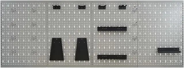 Alt view image 16 of 20 - vidaXL Peg Boards Tool Holder Metal Pegboard Wall for Workbench 4 Pcs Steel