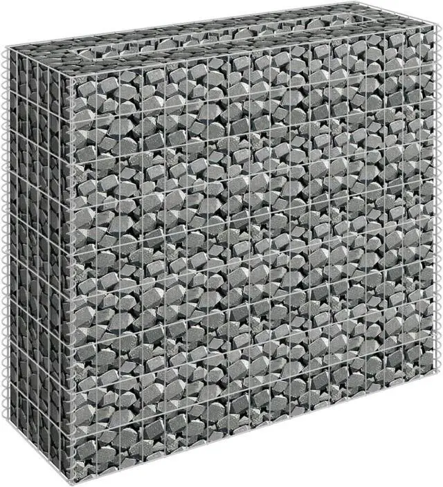 Alt view image 9 of 12 - vidaXL Gabion Raised Bed Galvanized Steel 35.4"x35.4" Planter Basket Pot Wall