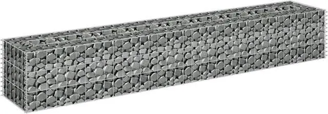 Alt view image 10 of 13 - vidaXL Gabion Raised Bed Galvanized Steel 70.9"x11.8" Planter Basket Pot Wall