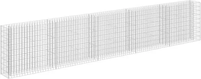 Alt view image 2 of 9 - vidaXL Gabion Raised Bed Galvanized Steel 177.2"x11.8"x35.4"