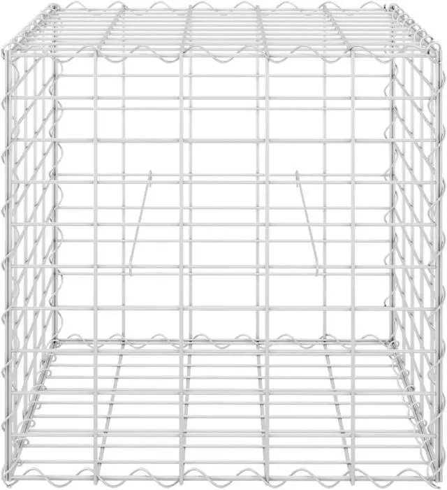 Alt view image 7 of 15 - vidaXL Cube Gabion Raised Bed Steel Wire 19.7" Planter Basket Pot Cage Garden