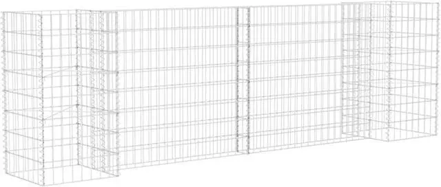 Alt view image 7 of 15 - vidaXL H-Shaped Gabion Planter Steel Wire 31.5" Flower Bed Basket Pot Garden