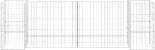 Alt view image 8 of 15 - vidaXL H-Shaped Gabion Planter Steel Wire 31.5" Flower Bed Basket Pot Garden