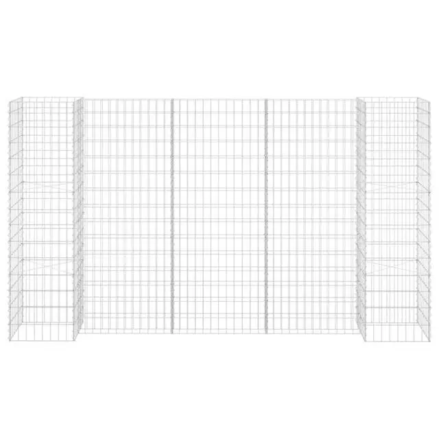 Alt view image 9 of 10 - vidaXL H-Shaped Gabion Planter Steel Wire 59.1" Flower Bed Basket Pot Garden