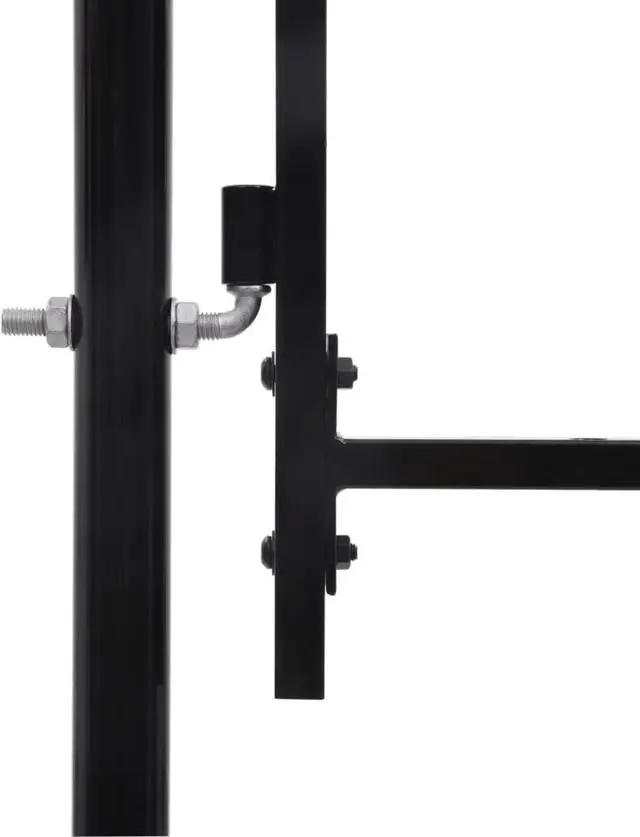 Alt view image 3 of 5 - vidaXL Fence Gate Double Door with Spike Top Steel 9.8'x5.7' Black