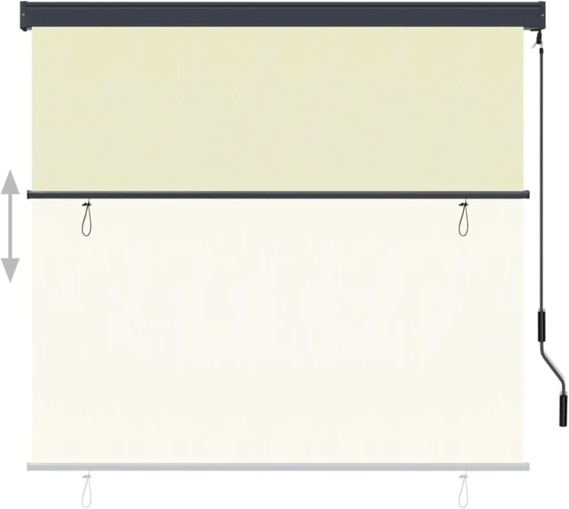 Alt view image 10 of 11 - vidaXL Roller Blind Window Shade with Hand Crank Roll up Blackout Blind Cream